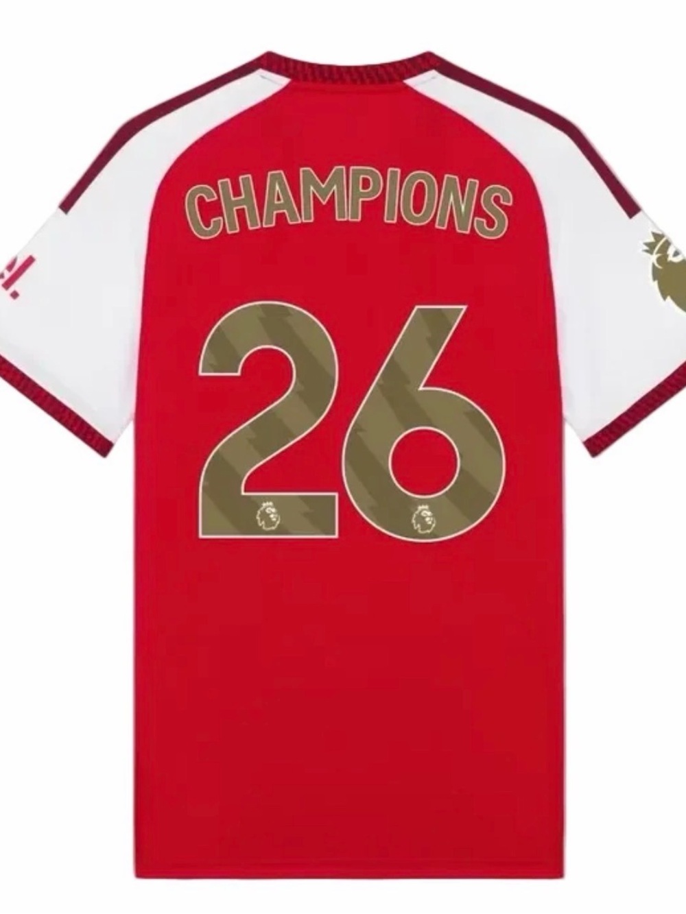 Arsenal Authentic Adidas Red and White Men’s Champions 26 Soccer Jersey
